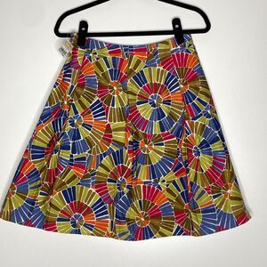 New Talbots Pleated Geometric Colorful Skirt Women's Size 6 Petite